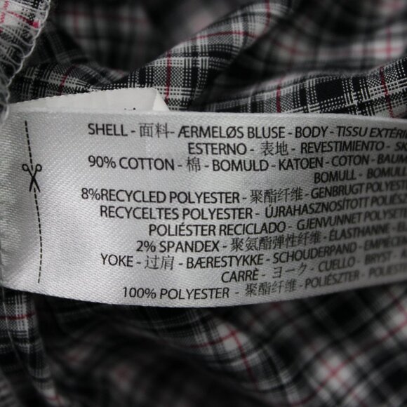 Ariat Pro Series Stretch Shirt Mens Large Black/White/Red Plaid L/S Cotton Blend - Picture 8 of 13